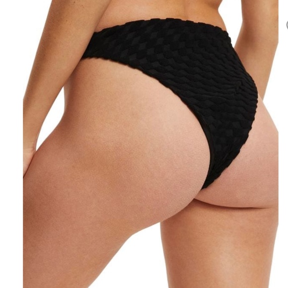 GOOD AMERICAN WOMEN’s HIGH RISE BLACK JACQUARD BETTER BIKINI BOTTOM Sz- XXXL/3XL - Picture 2 of 11